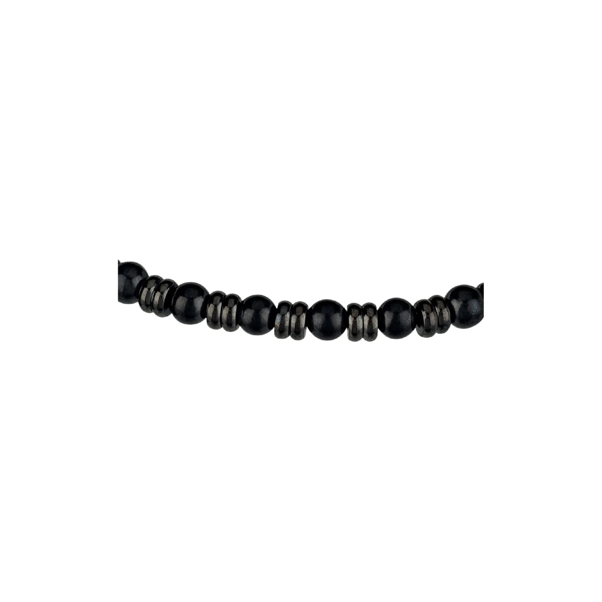 Breil B FENCE-ARMBAND MIT SCHWARZEN SHUNGITPERLEN UND IP GUN SCHEIBE Discount