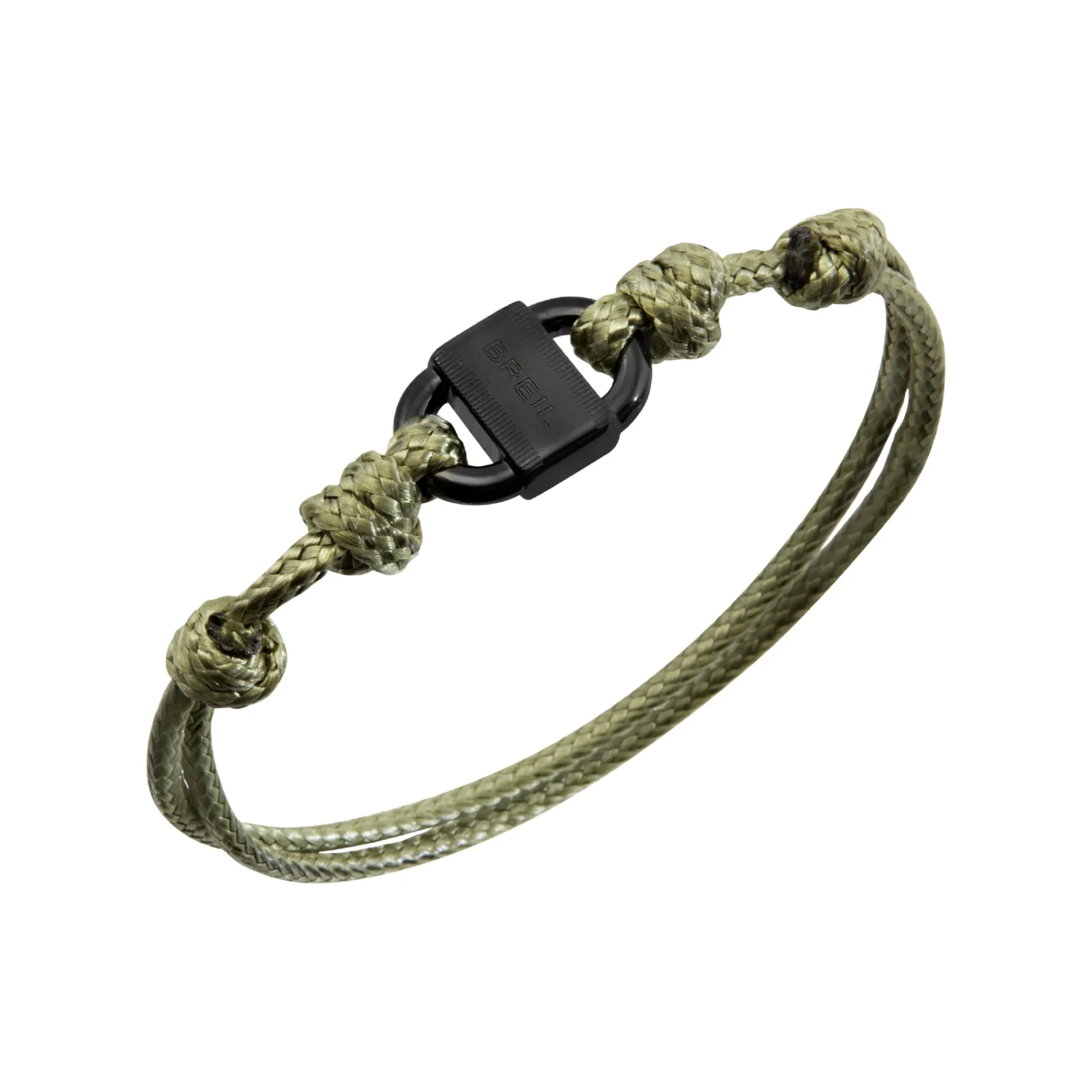 Breil B LOCK-ARMBAND AUS PISTOLENFARBENEM STAHL MIT BAUMWOLLKORDEL Sale