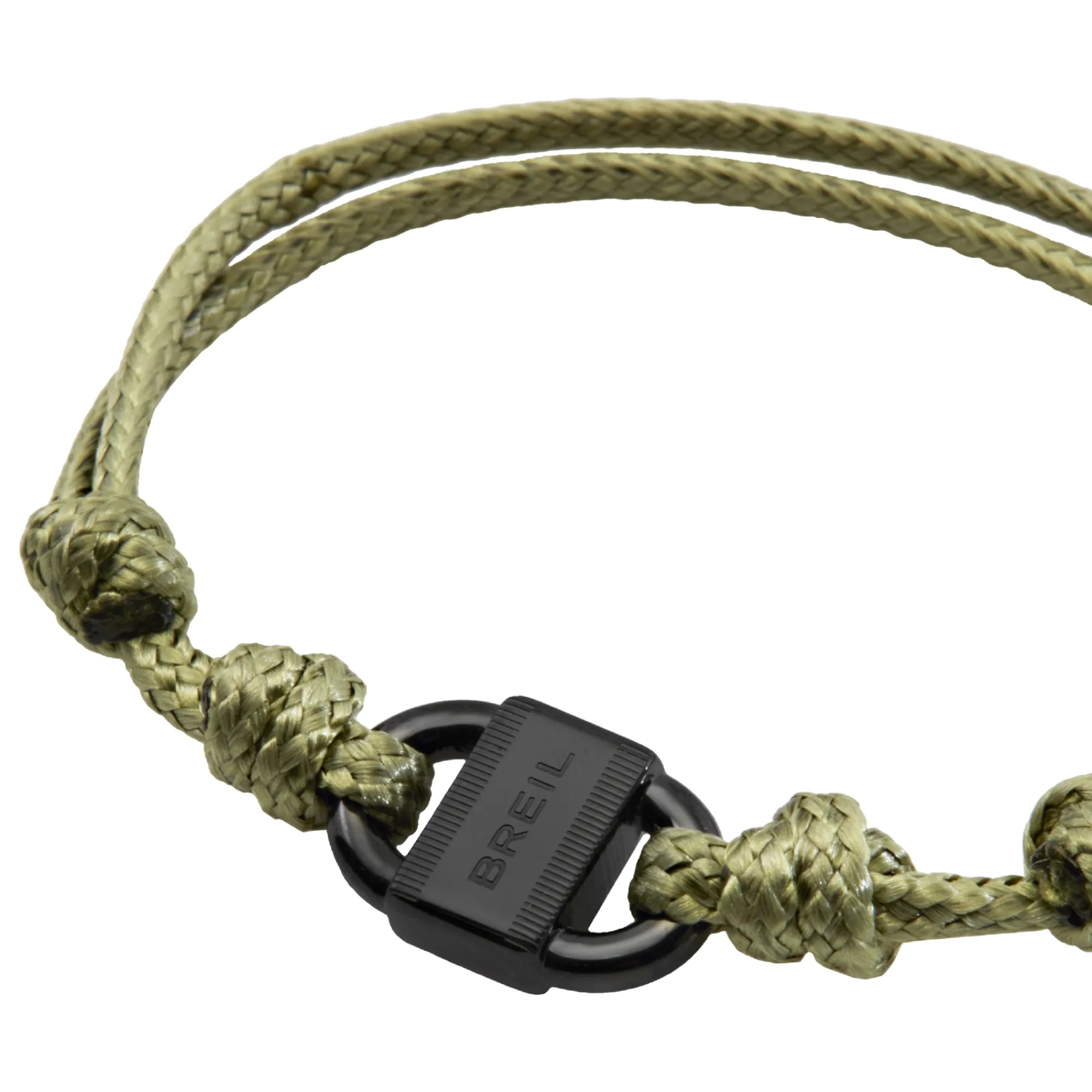Breil B LOCK-ARMBAND AUS PISTOLENFARBENEM STAHL MIT BAUMWOLLKORDEL Sale