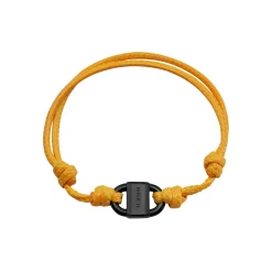 Breil B LOCK-SCHWARZ GEFÄRBTES STAHLARMBAND MIT BAUMWOLLKORDEL New