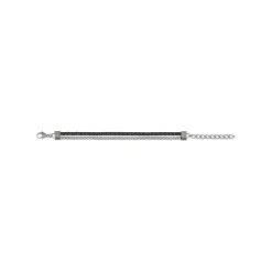 Breil B MIX-SCHWARZES LEDER- UND STAHLARMBAND Outlet