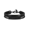 Breil B MIX-SCHWARZES LEDER- UND STAHLARMBAND Discount