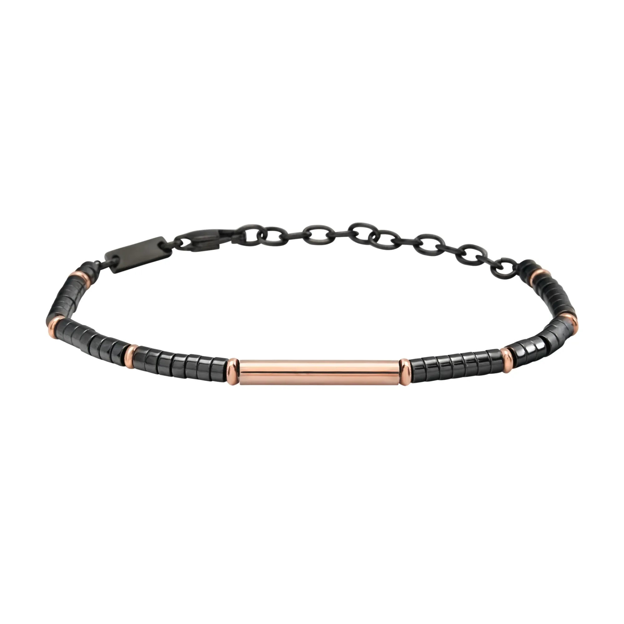 Breil B ROCKS-ARMBAND AUS ROSÉGOLDFARBENEM STAHL UND HÄMATIT Best
