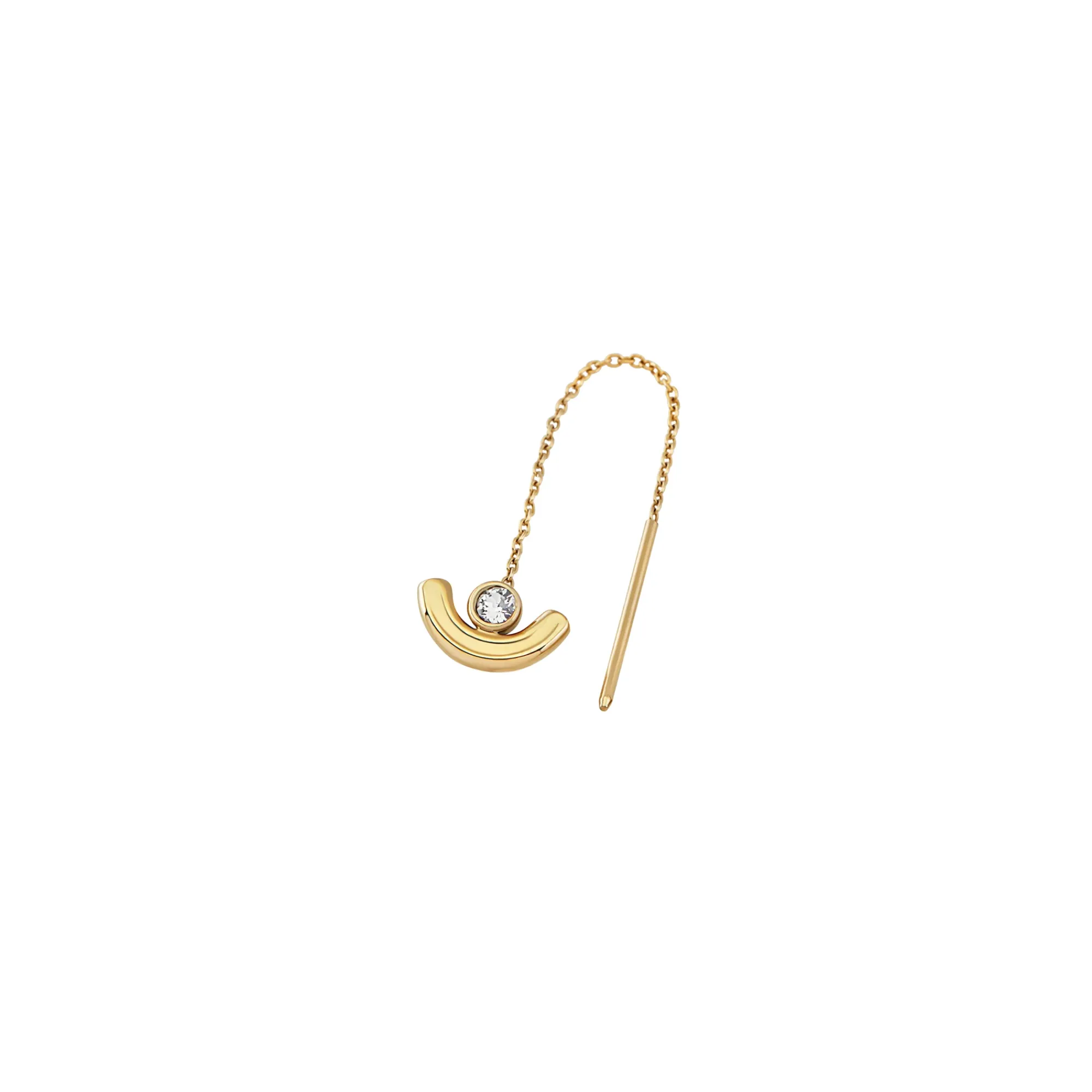 Breil B WIRED-EINZELNER OHRRING AUS IP-GOLDSTAHL MIT ZIRKONIA Fashion