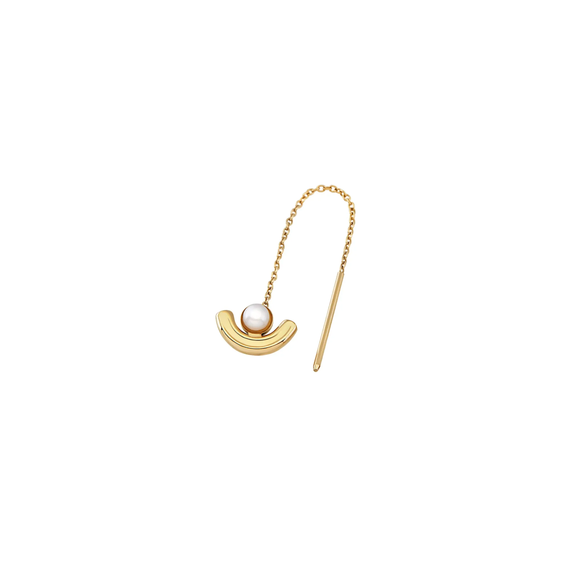Breil B WIRED-EINZELNER OHRRING AUS IP-GOLDSTAHL MIT NATÜRLICHER PERLE Fashion