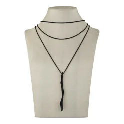 Breil B WITCH-COLLANA LUNGA CON PENDENTE IN ACCIAIO IP BLACK SATINATO. Sale