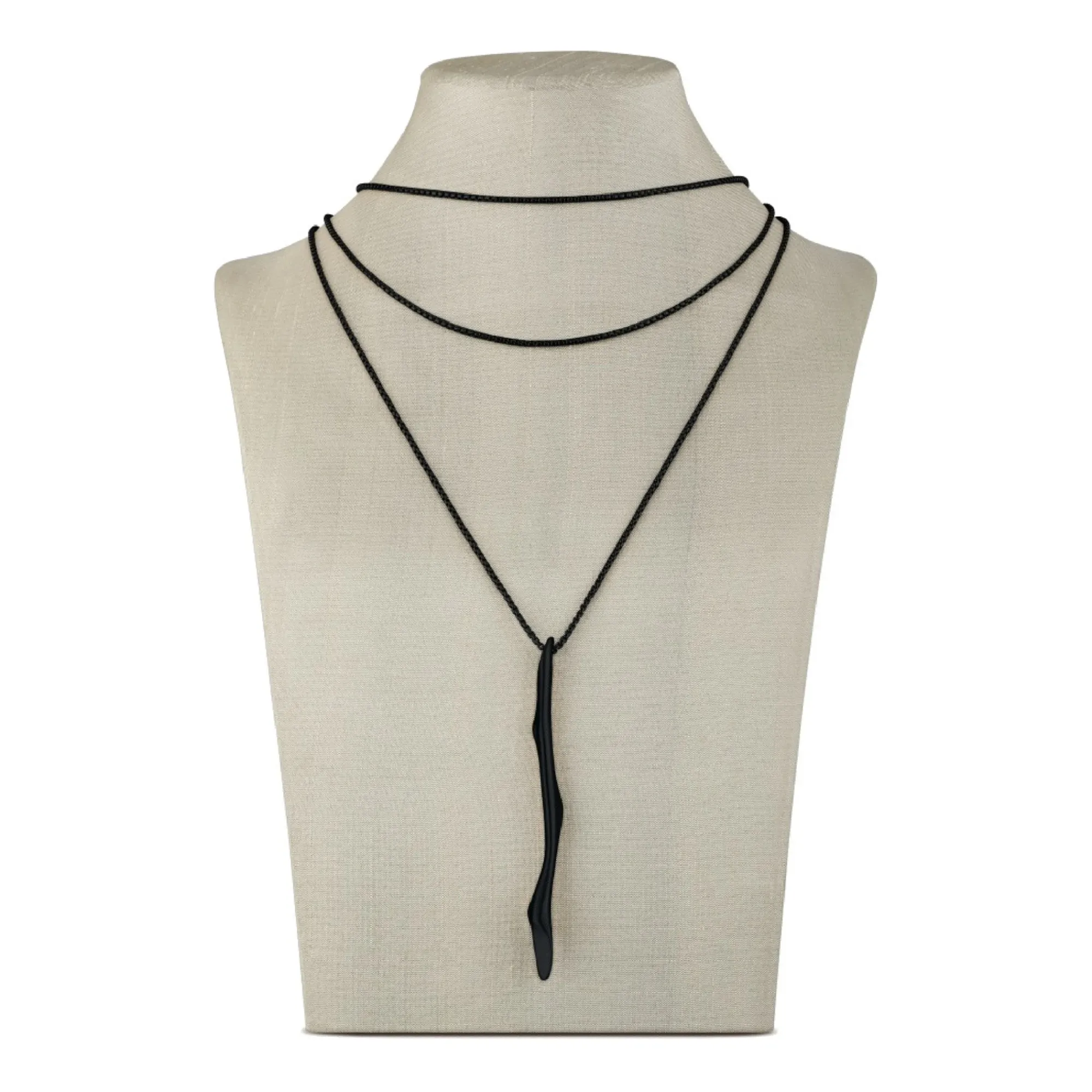 Breil B WITCH-COLLANA LUNGA CON PENDENTE IN ACCIAIO IP BLACK SATINATO. Sale