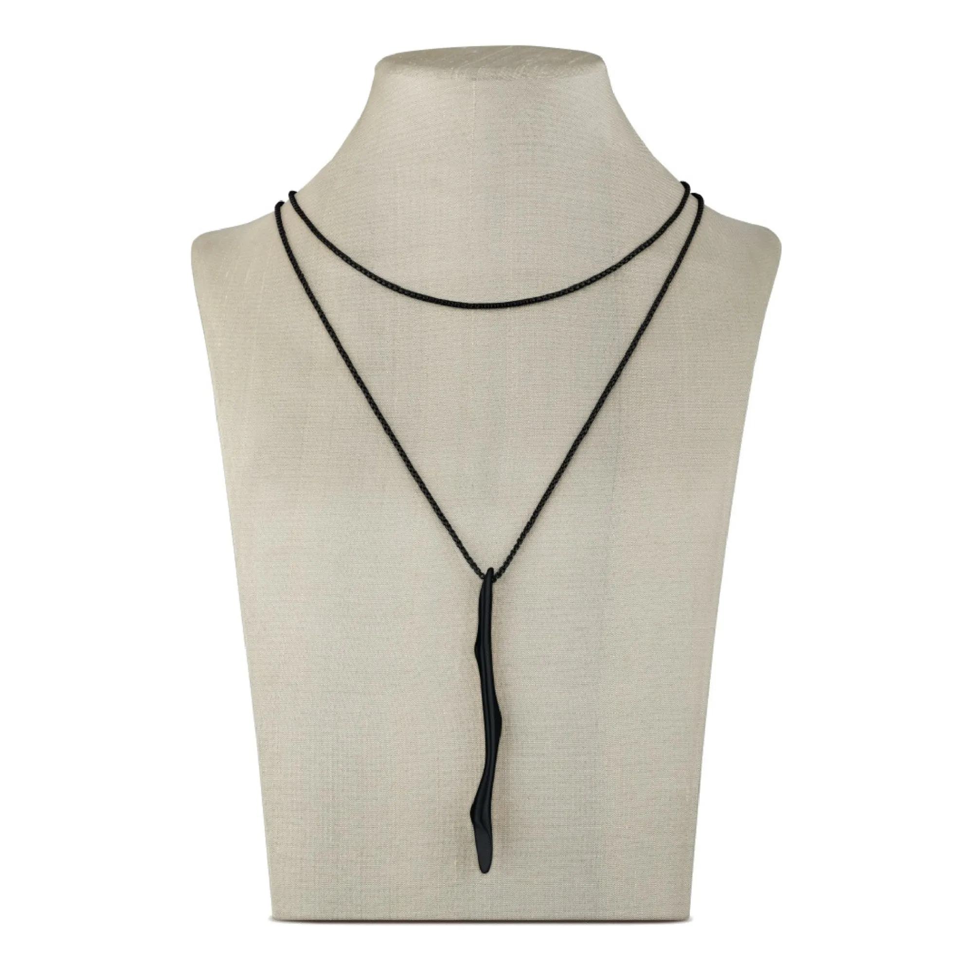 Breil B WITCH-COLLANA LUNGA CON PENDENTE IN ACCIAIO IP BLACK SATINATO. Sale