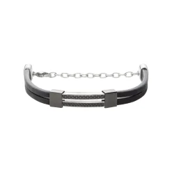 Breil B.C.6-LEDERARMBAND MIT KOHLEFASER- UND STAHLEINSÄTZEN Online