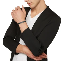 Breil B.C.6-LEDERARMBAND MIT KOHLEFASER- UND STAHLEINSÄTZEN Online