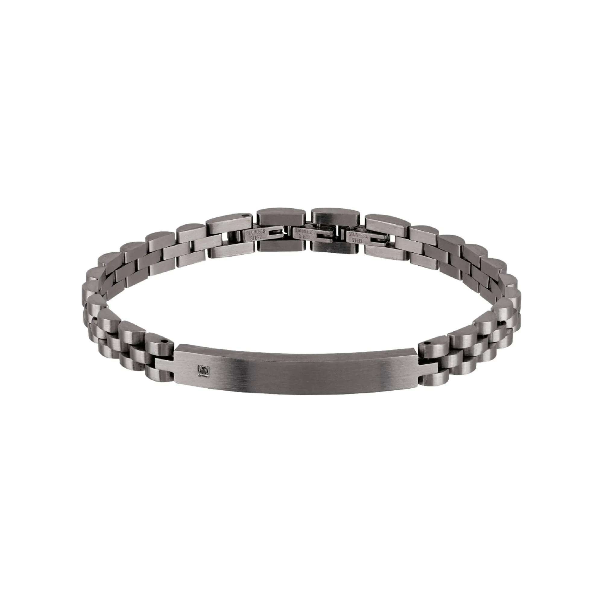 Breil BLACK DIAMOND-IP GUN EDELSTAHLARMBAND MIT KLEINEM SCHWARZEN NATURDIAMANTEN Outlet