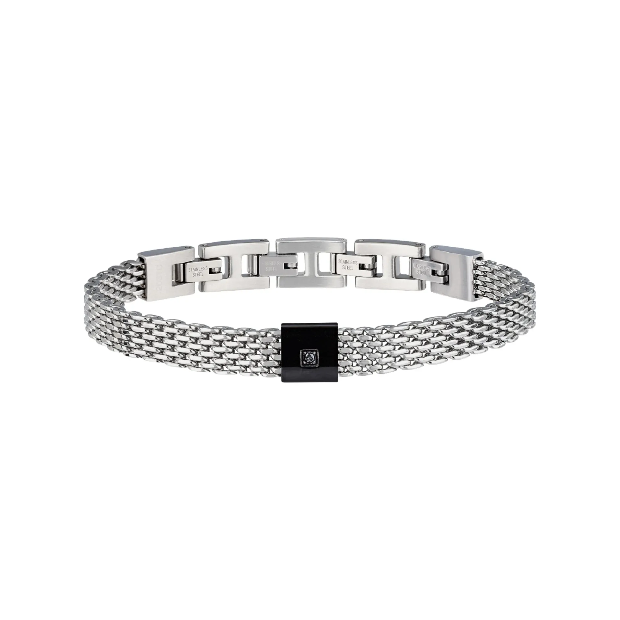 Breil BLACK DIAMOND-SILBERNES UND SCHWARZES STAHLARMBAND MIT NATÜRLICHEM DIAMANTEN Discount