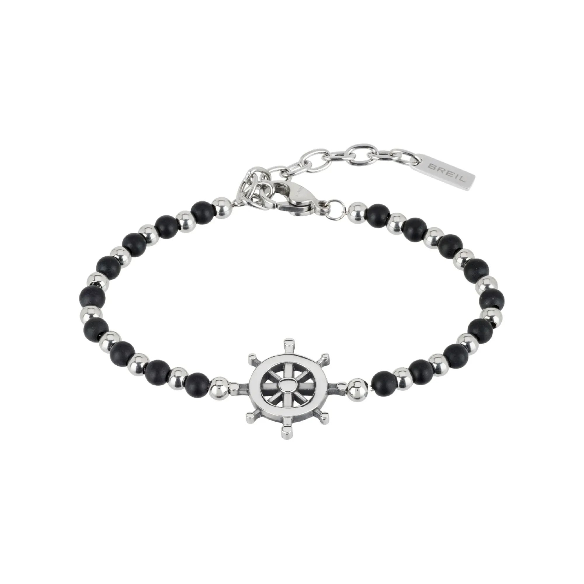 Breil BLACK ONYX-EDELSTAHL UND SCHWARZES ONIX-ARMBAND Outlet