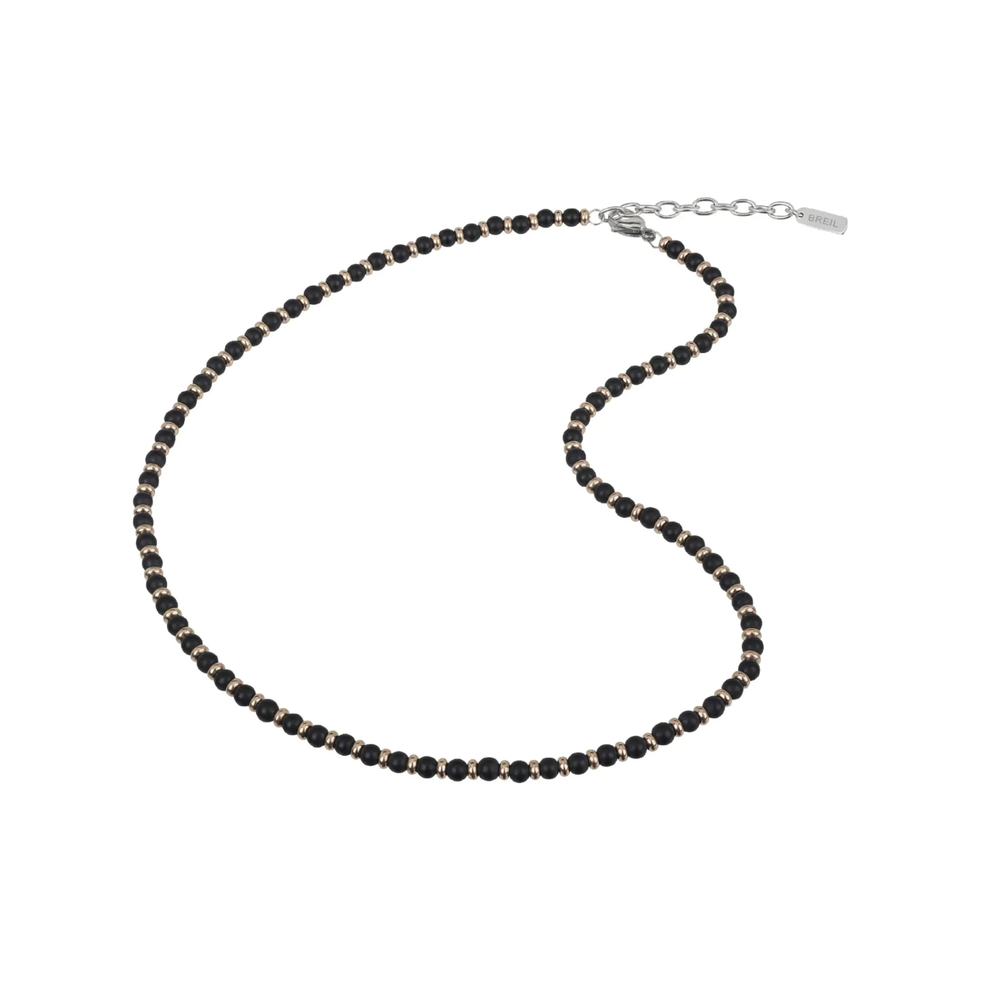 Breil BLACK ONYX-IP ROSE EDELSTAHL UND SCHWARZ ONIX HALSKETTE Hot