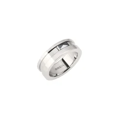Breil CERAMIC BRICK-POLISHED STEEL RING WITH CERAMIC Clearance