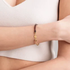 Breil KALEIDO-IP GOLD STAHL ARMBAND MIT ROTEN GRANATEN Sale