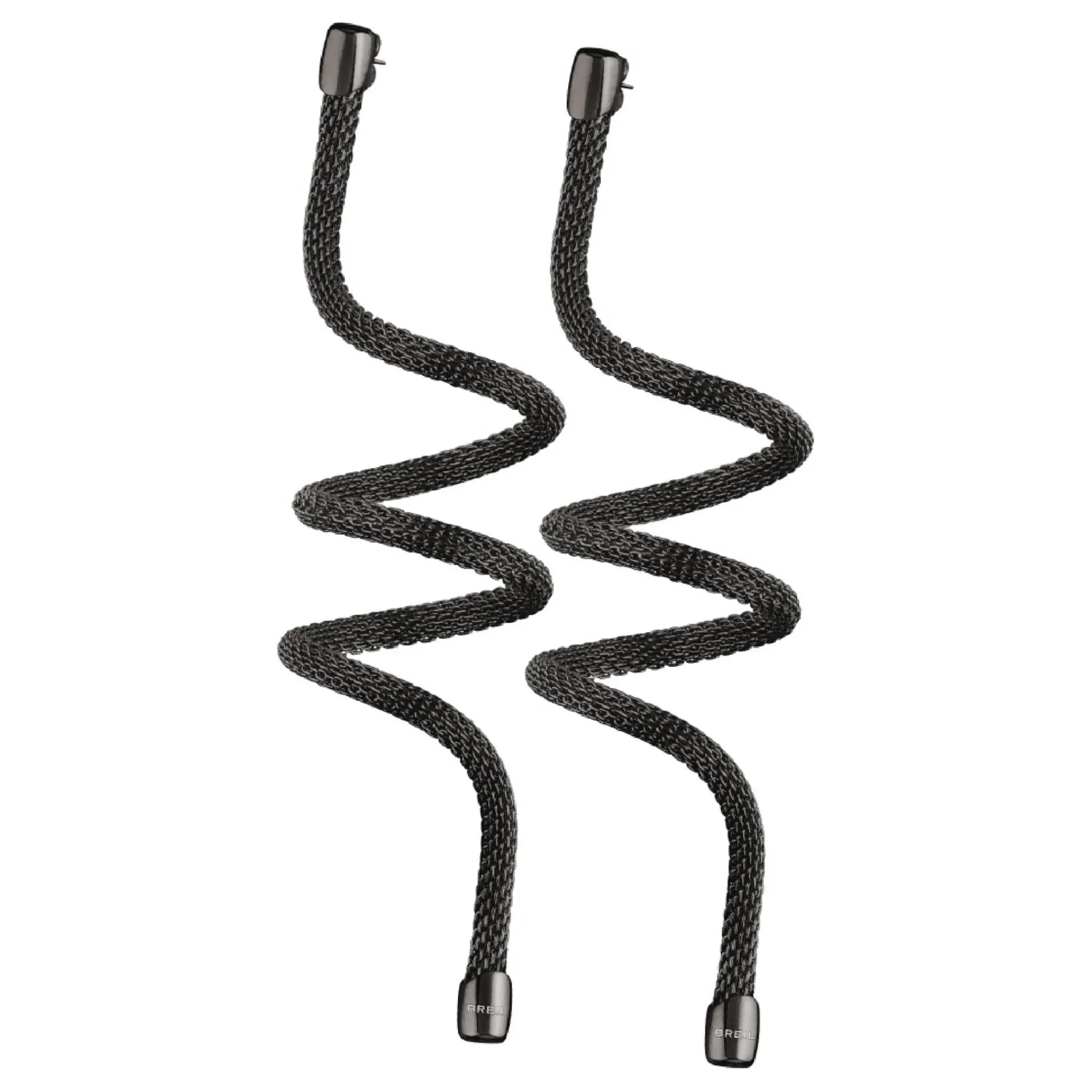 Breil NEW SNAKE-OHRRINGE AUS POLIERTEM IP SCHWARZEM EDELSTAHL, MEHRFACH TRAGBAR. LÄNGE: 20 CM Sale