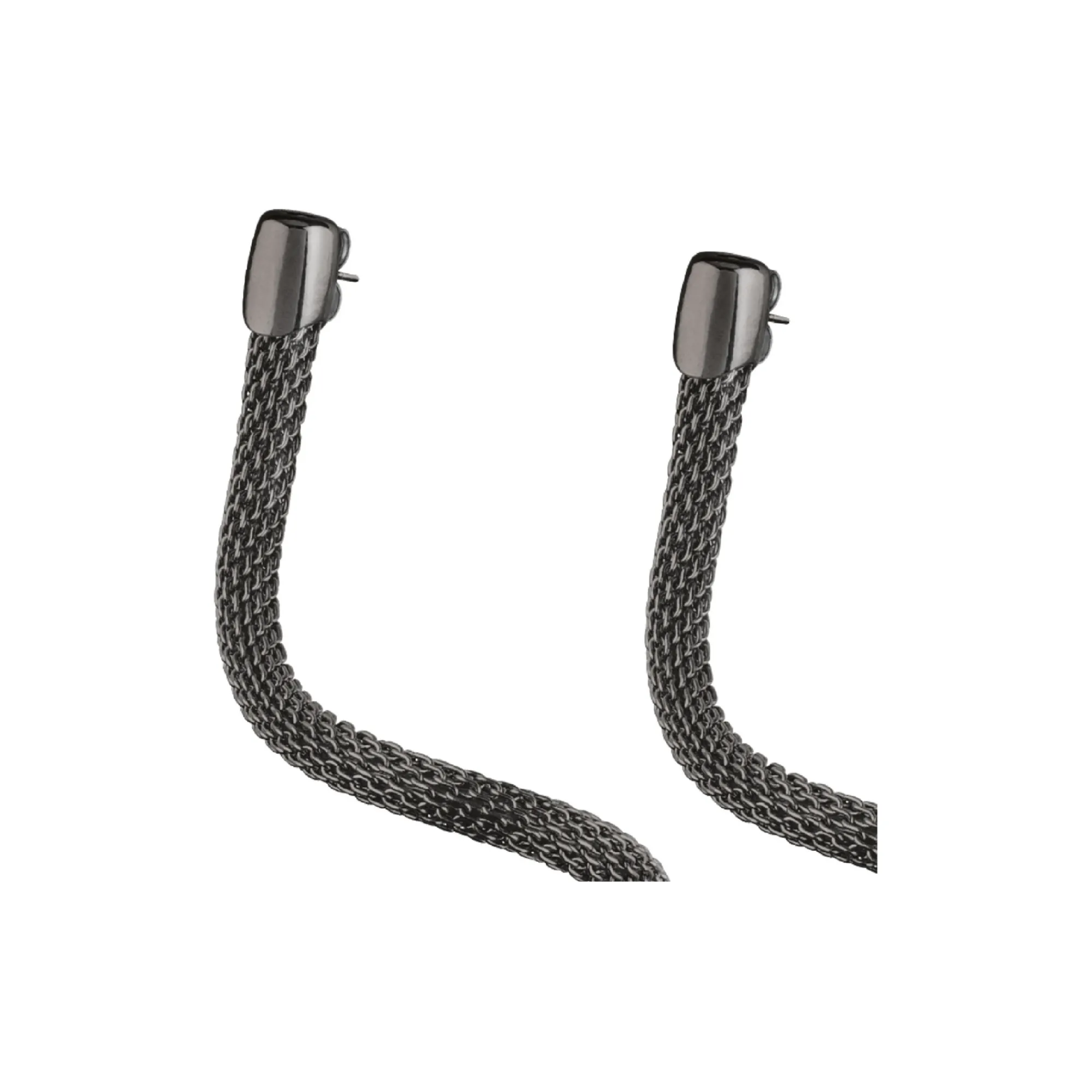 Breil NEW SNAKE-OHRRINGE AUS POLIERTEM IP SCHWARZEM EDELSTAHL, MEHRFACH TRAGBAR. LÄNGE: 20 CM Sale
