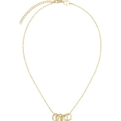 Breil NEW TETRA-IP GOLD STAHL HALSKETTE MIT MIKROKETTE UND ANHÄNGER New