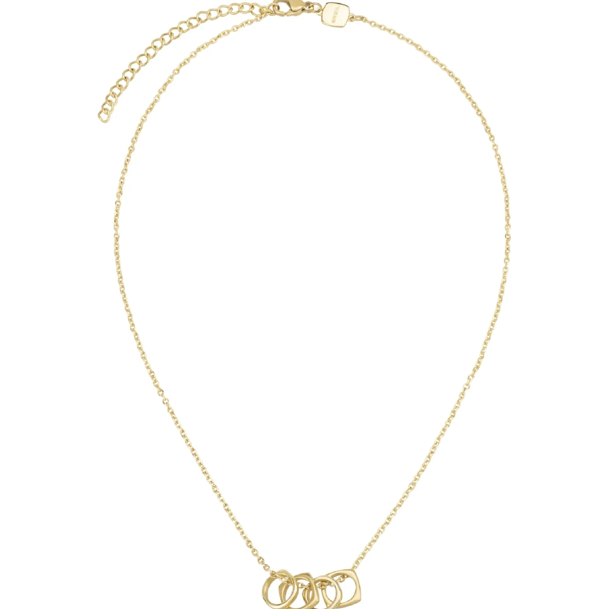 Breil NEW TETRA-IP GOLD STAHL HALSKETTE MIT MIKROKETTE UND ANHÄNGER New