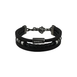 Breil OUTER-ARMBAND AUS SCHWARZEM LEDER UND DETAILS AUS EDELSTAHL Discount