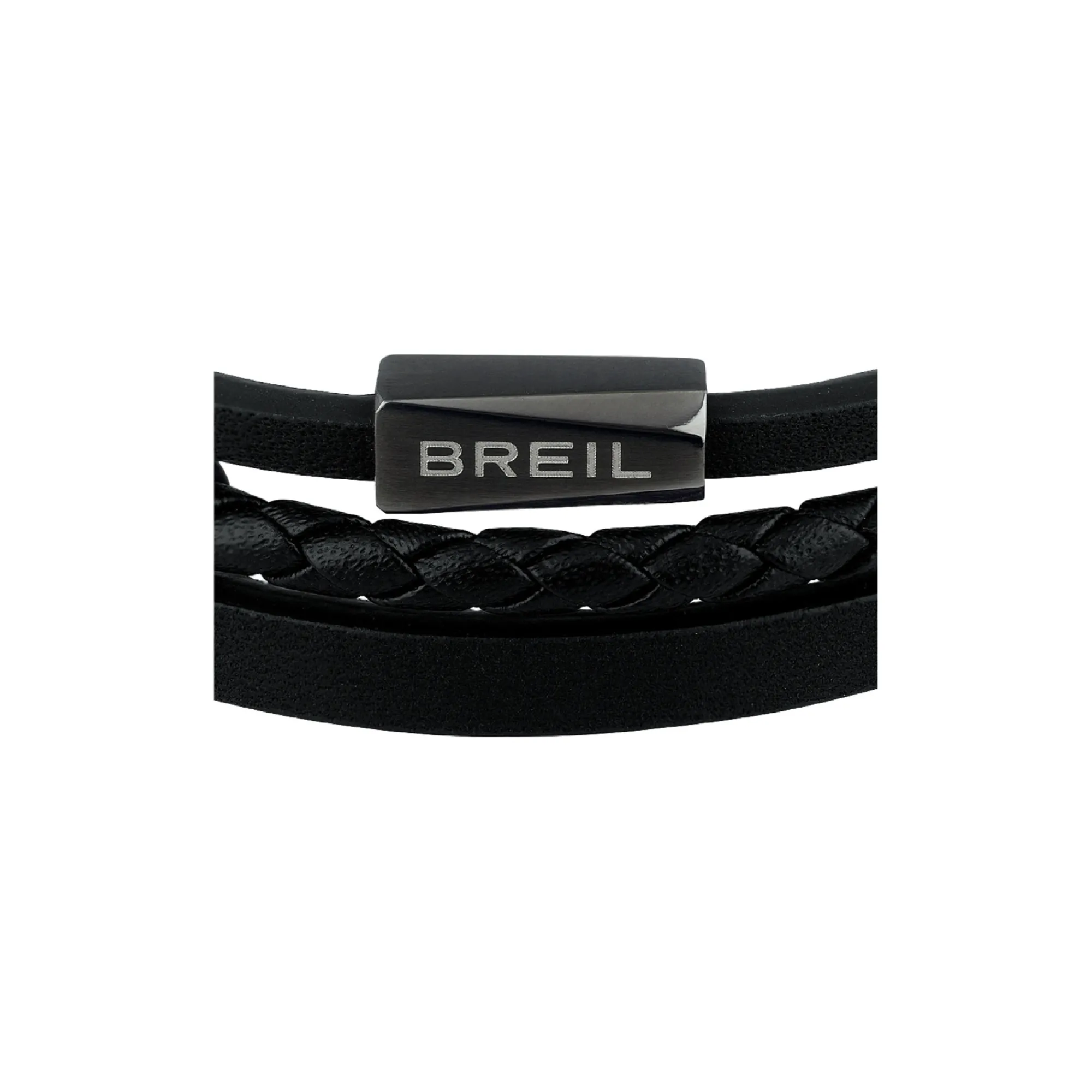 Breil OUTER-ARMBAND AUS SCHWARZEM LEDER UND DETAILS AUS EDELSTAHL Discount