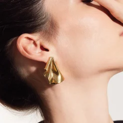 Breil PLISSE”-OHRRINGE AUS GOLDFARBIGEM STAHL Clearance