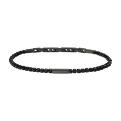 Breil PRIAM-ARMBAND AUS PISTOLENFARBENEM STAHL UND SCHWARZEM SPINELL Fashion
