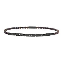 Breil PRIAM-WURZELARMBAND AUS PISTOLENFARBENEM STAHL UND SAPHIR New