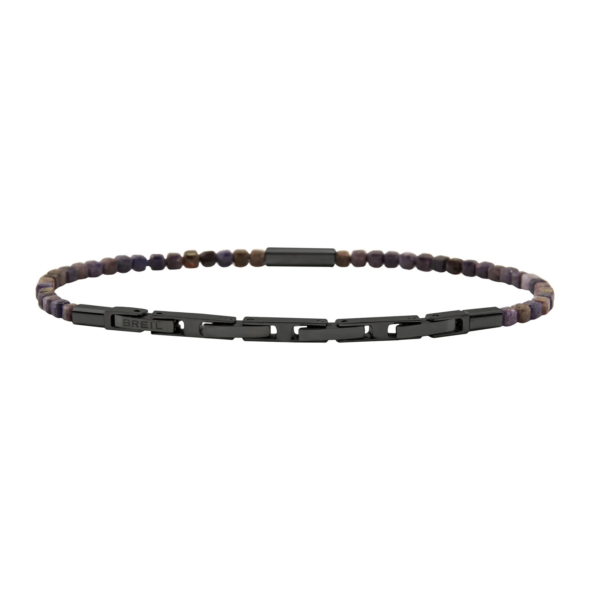 Breil PRIAM-WURZELARMBAND AUS PISTOLENFARBENEM STAHL UND SAPHIR New
