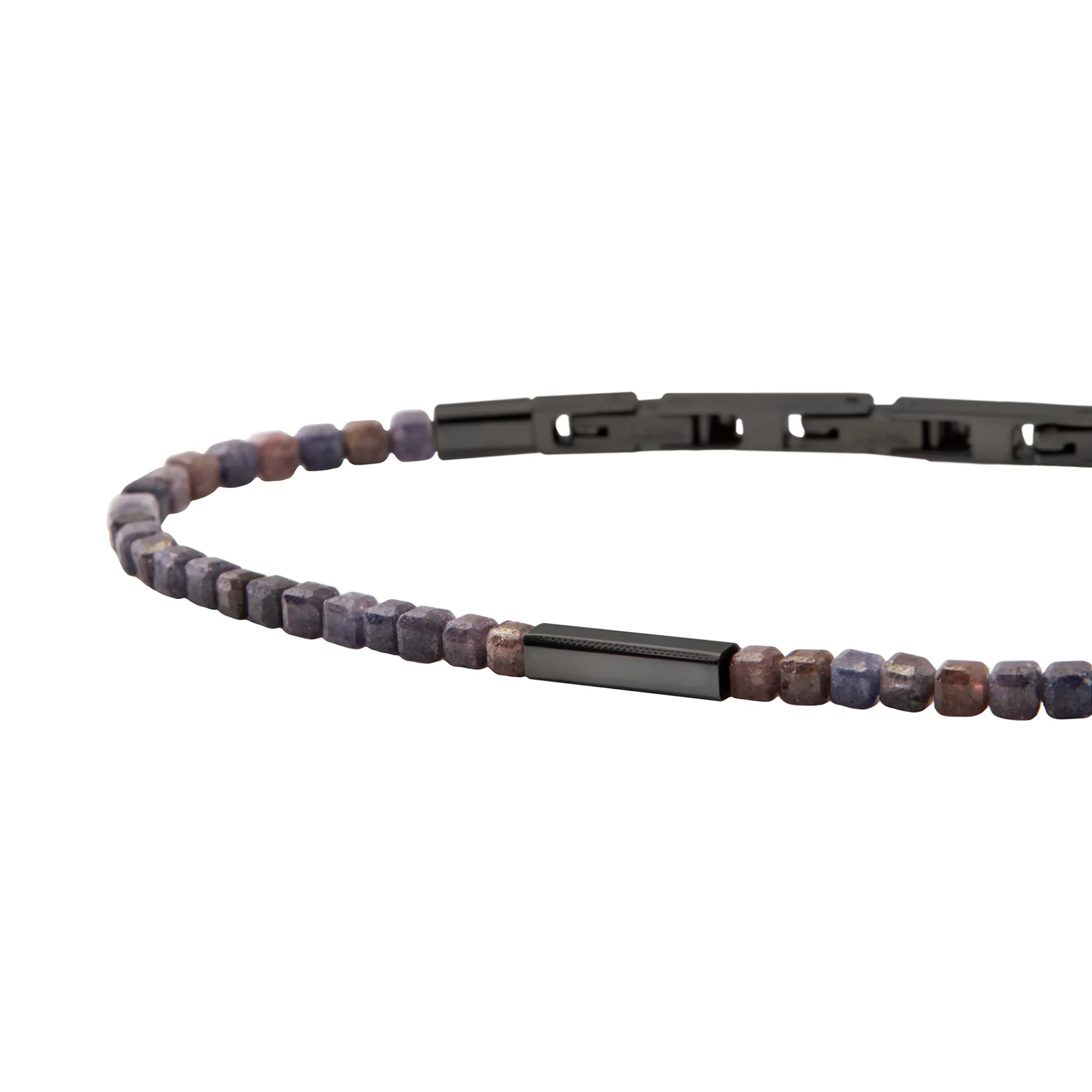 Breil PRIAM-WURZELARMBAND AUS PISTOLENFARBENEM STAHL UND SAPHIR New