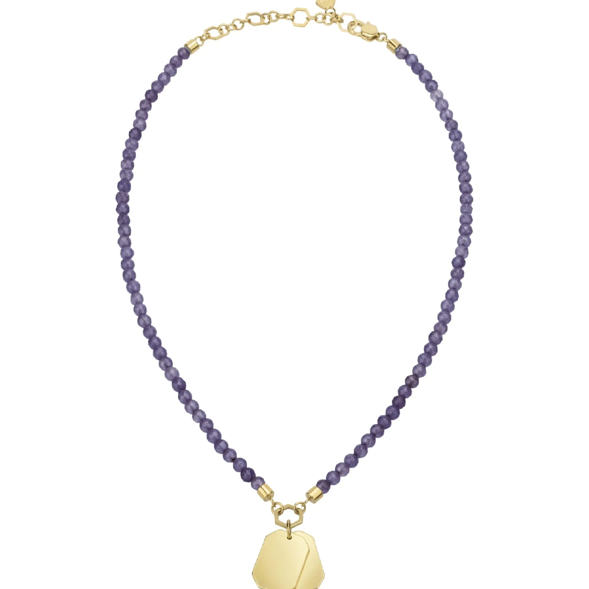 Breil PRIVATE CODE-AMETHYST KETTE MIT IP GOLD STAHL ANHÄNGER Fashion