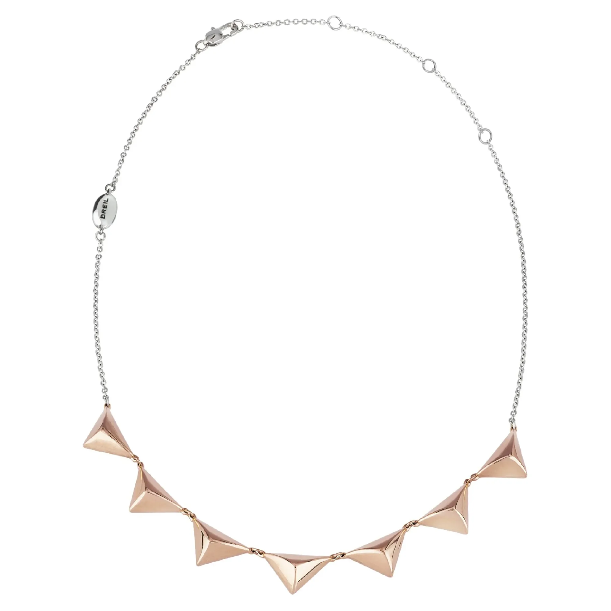 Breil ROCKERS JEWELS-COLLANA IN ACCIAIO CON 7 BORCHIE IN IP ROSE. Fashion