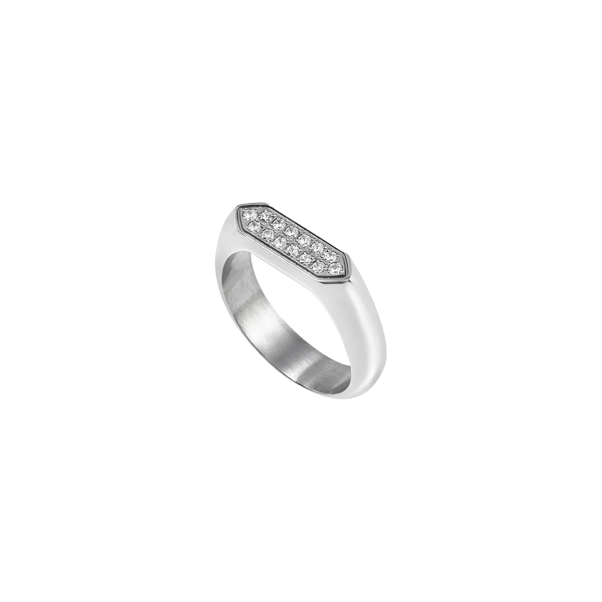 Breil STYLIZE-EDELSTAHLRING MIT PAVÉ-KRISTALLEN New