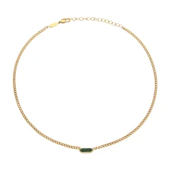 Breil STYLIZE-HALSKETTE AUS GOLDFARBENEM STAHL UND MALACHIT Hot