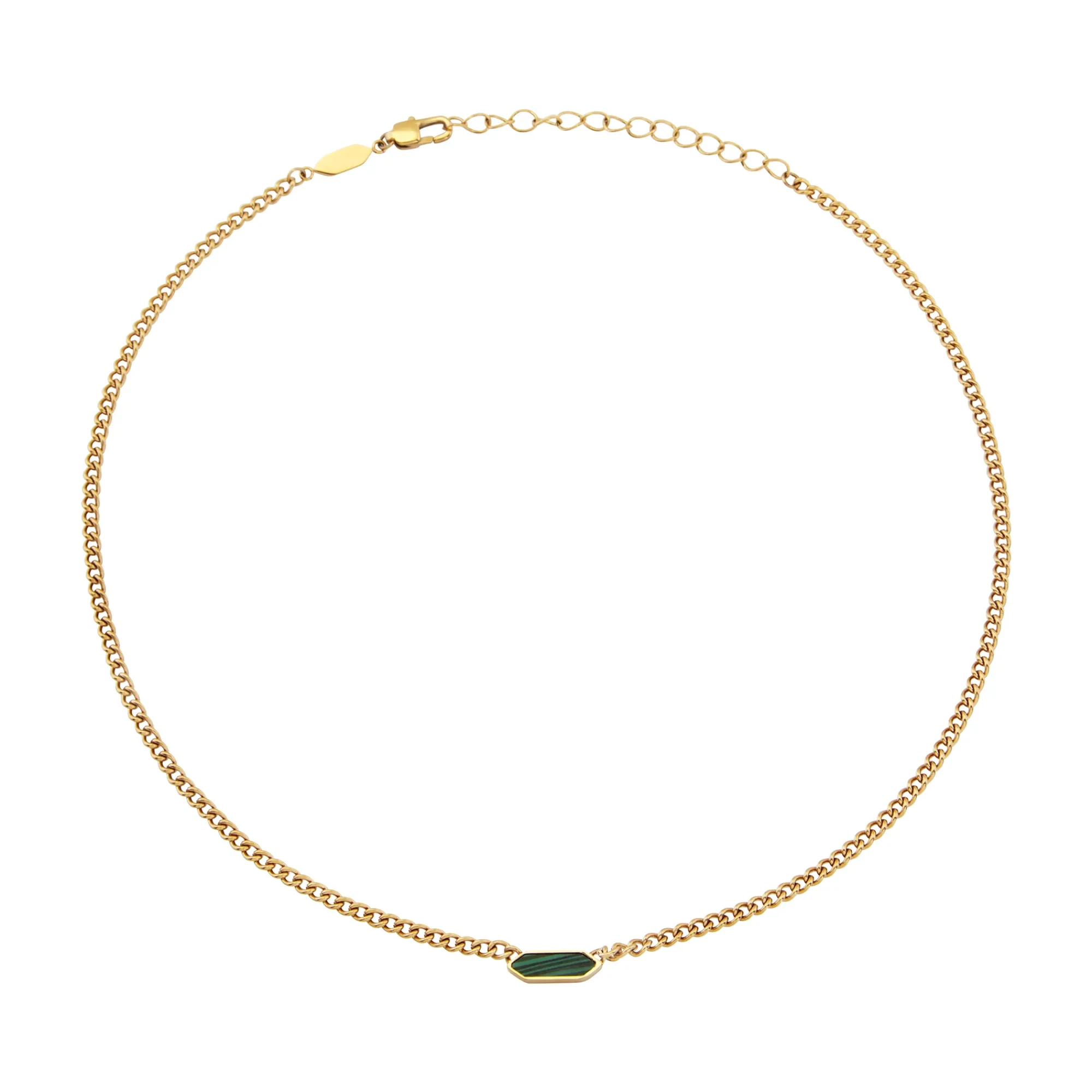 Breil STYLIZE-HALSKETTE AUS GOLDFARBENEM STAHL UND MALACHIT Hot
