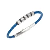 Breil WANDERLUST-ARMBAND AUS STAHL UND BLAUEM GEFLOCHTENEM LEDER New