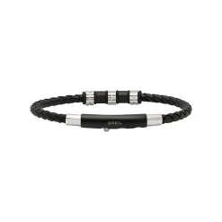 Breil WANDERLUST-ARMBAND AUS STAHL UND SCHWARZEM GEFLOCHTENEM LEDER Hot