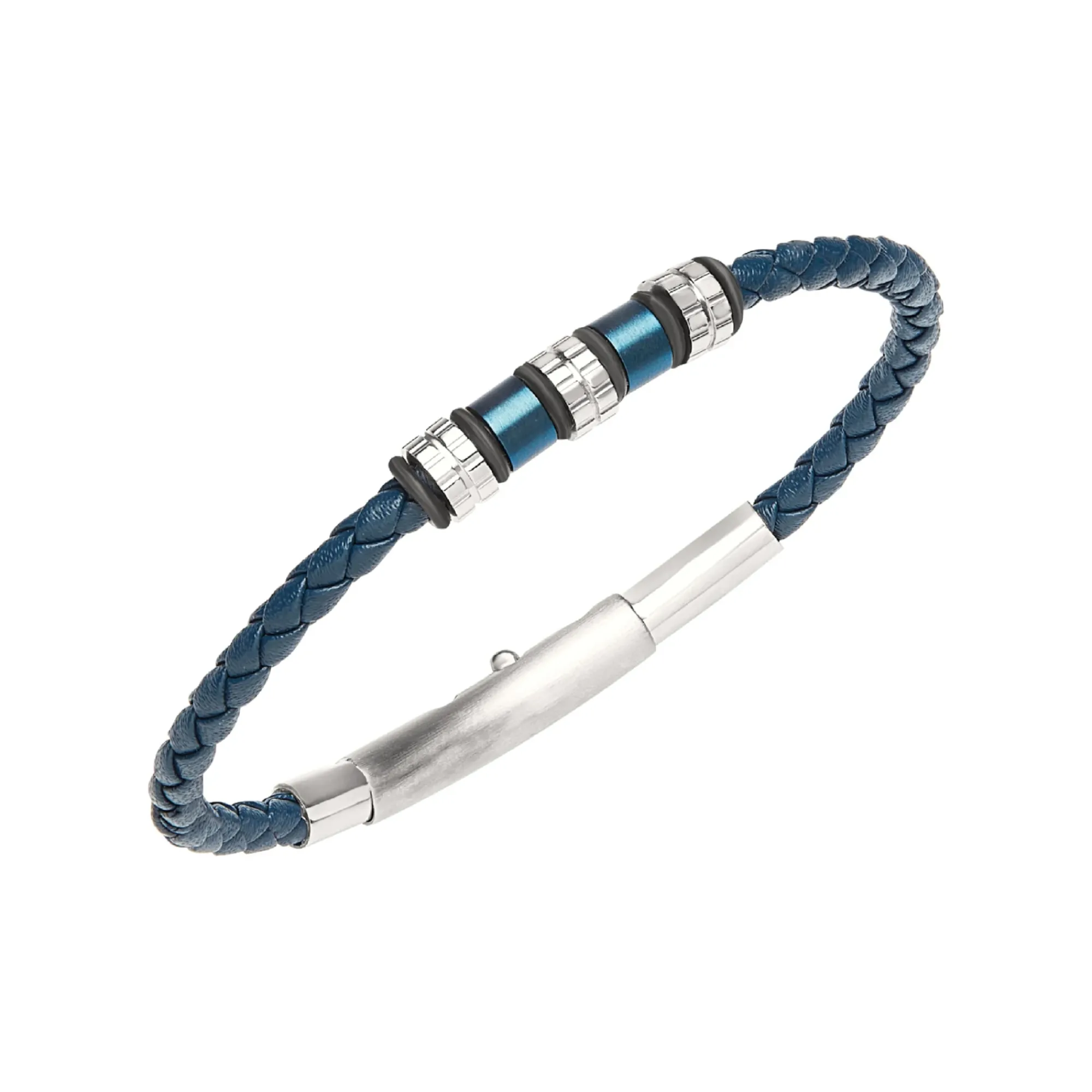 Breil WANDERLUST-ARMBAND AUS STAHL UND BLAUEM GEFLOCHTENEM LEDER Clearance