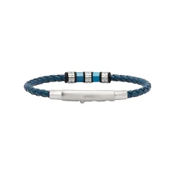 Breil WANDERLUST-ARMBAND AUS STAHL UND BLAUEM GEFLOCHTENEM LEDER Clearance