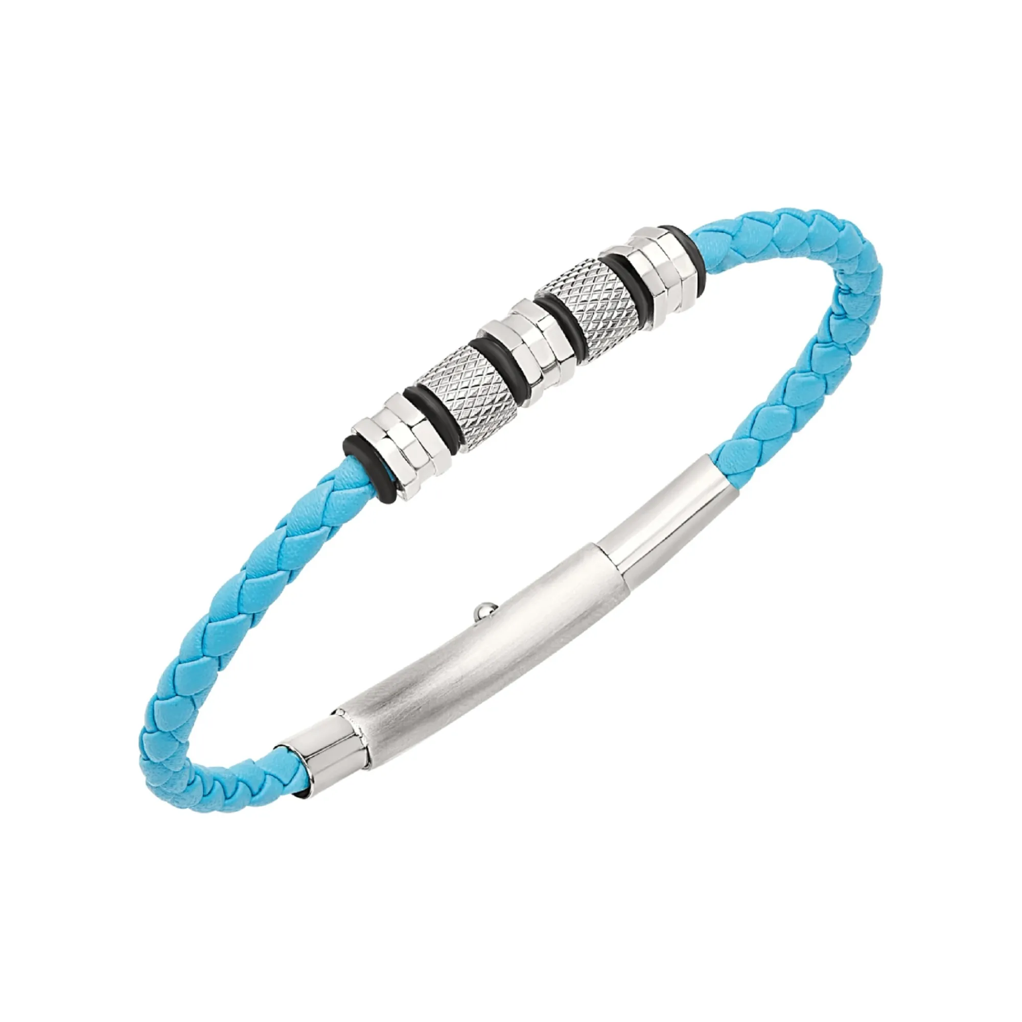 Breil WANDERLUST-ARMBAND AUS STAHL UND TÜRKIS GEFLOCHTENEM LEDER Outlet