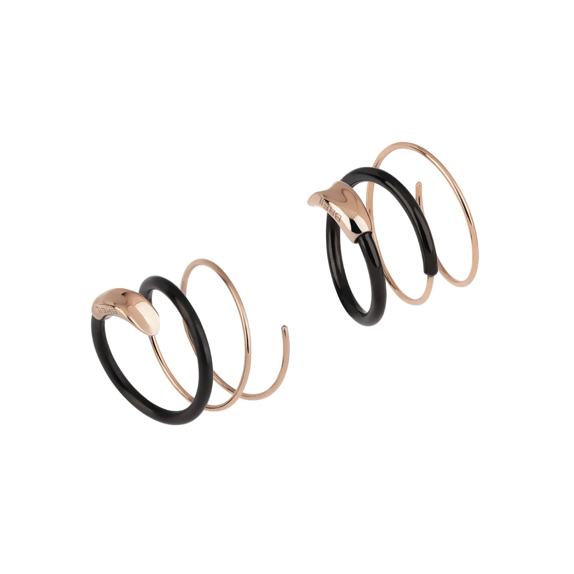 Breil WRAP-OHRRINGE AUS POLIERTEM STAHL IP ROSE UND IP SCHWARZ New